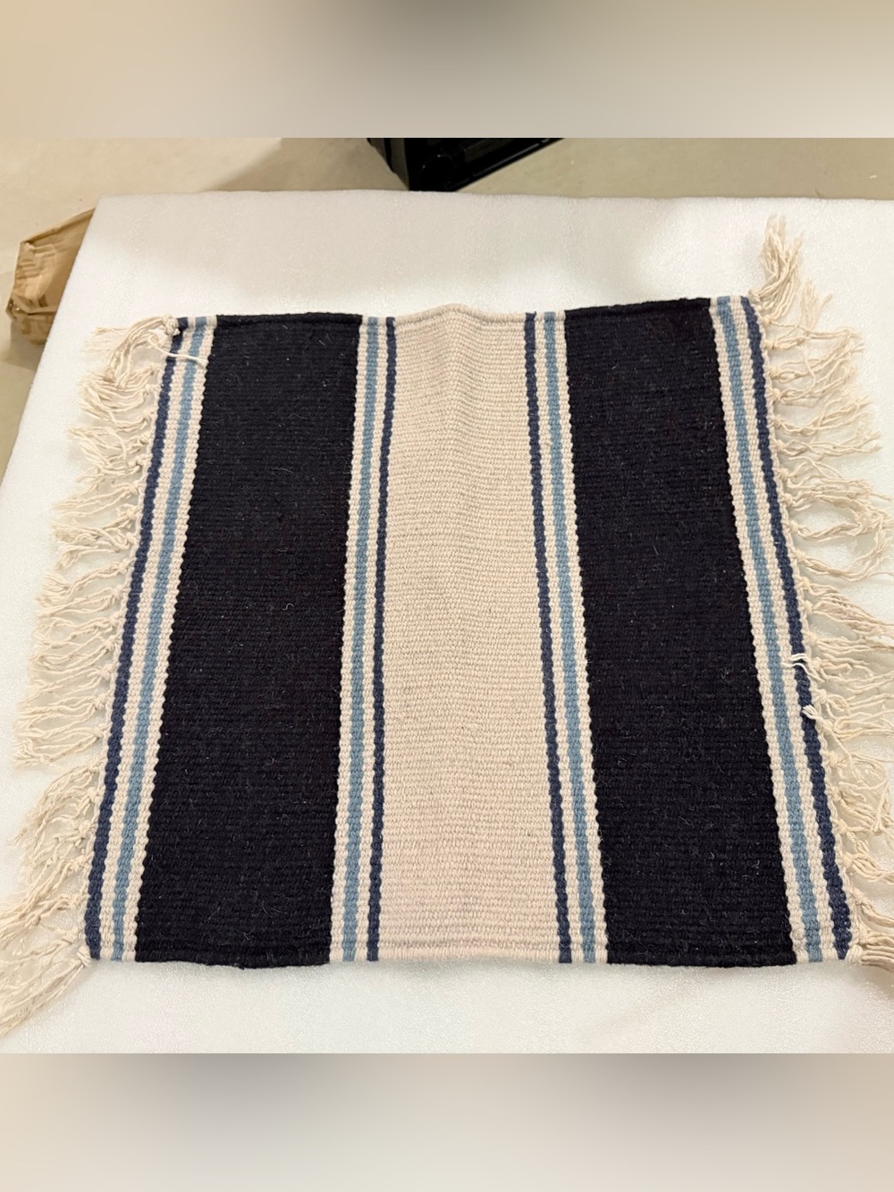 New Pottery Barn Emily & Meritt Stripe Dhurrie Rug, Small, Blue Multi